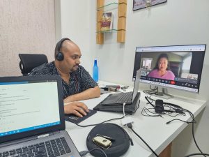 Jigar at desk