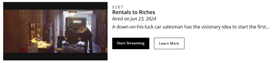 Rentals to Riches - History Channel